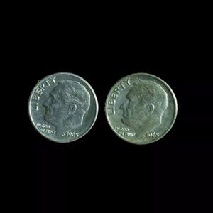 One Dime 1965 Coin US Roosevelt Set of 2 coins circulated